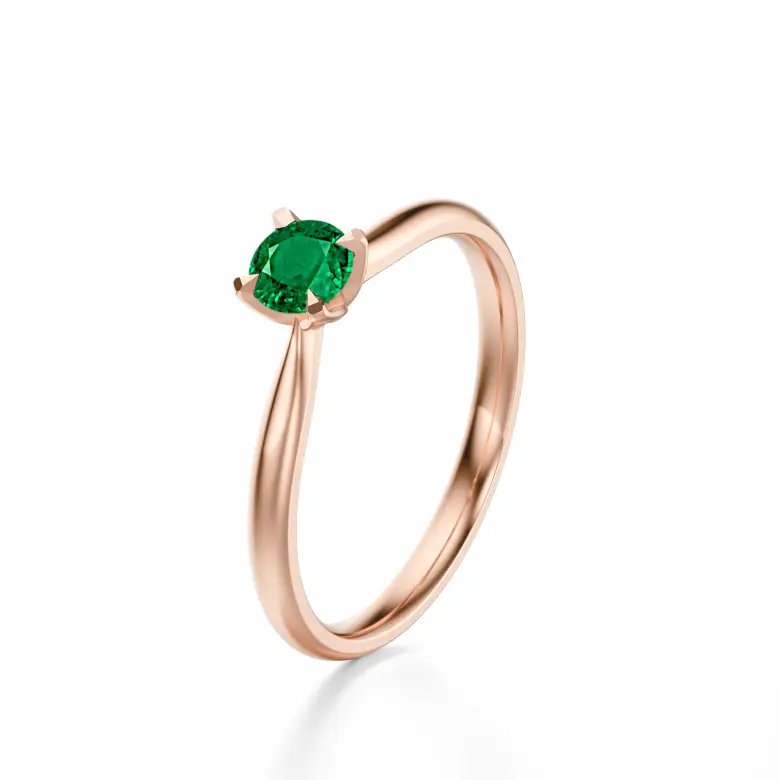 Pierścionek z różowego złota ze szmaragdem AJPZ_114